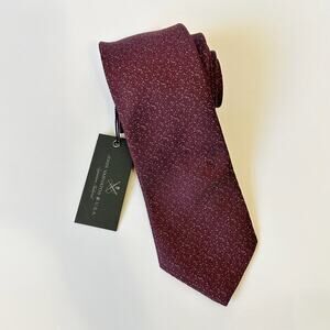 JOHN VARVATOS USA Neck Tie Mens Burgundy Silk Flecked Signature Tailored NWT